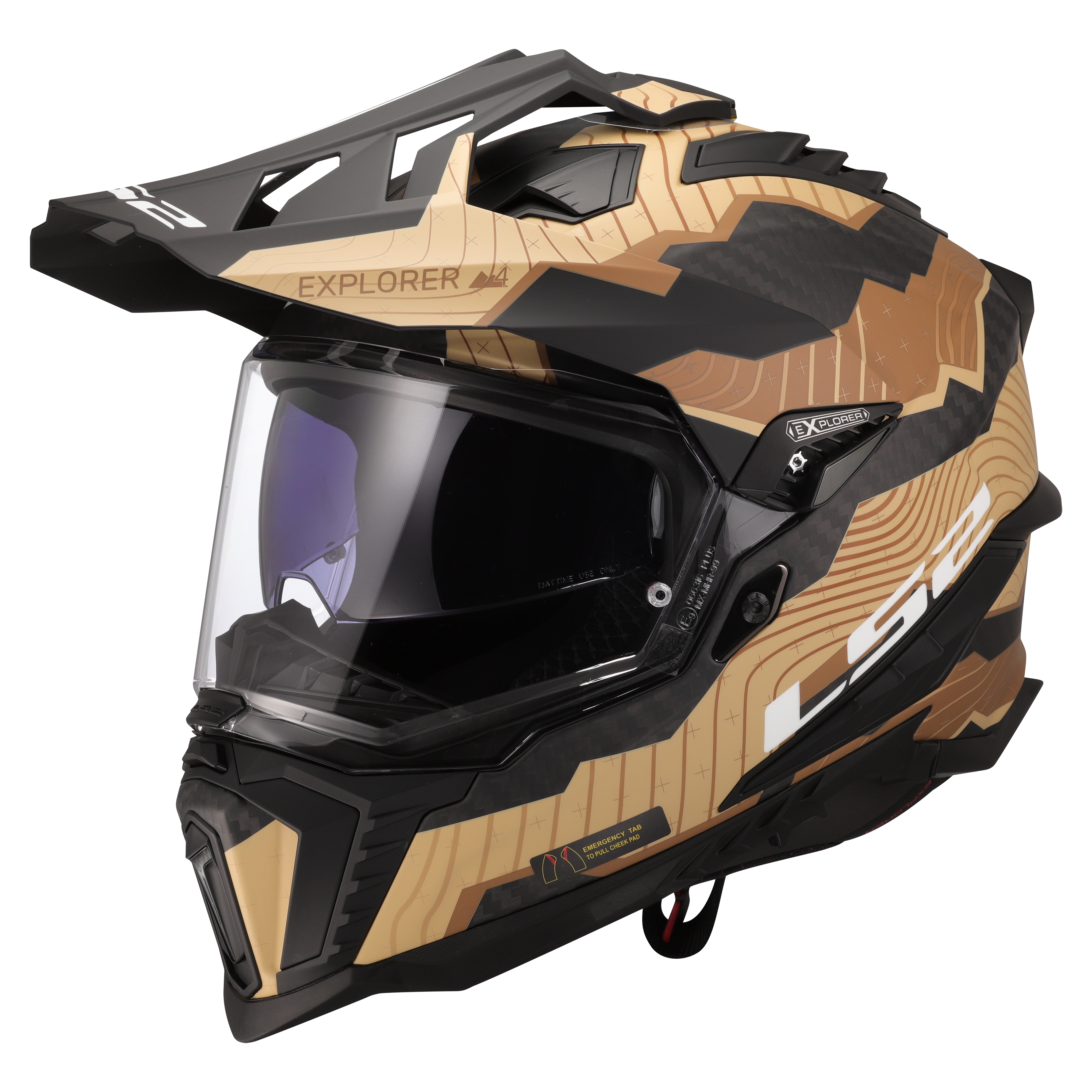 Карбонова Adventure / eндуро / крос каска за мотор LS2 MX701 Explorer Carbon Trick - ECE 22.06