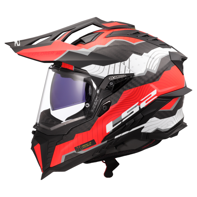 Карбонова Adventure / eндуро / крос каска за мотор LS2 MX701 Explorer Carbon Trick - ECE 22.06