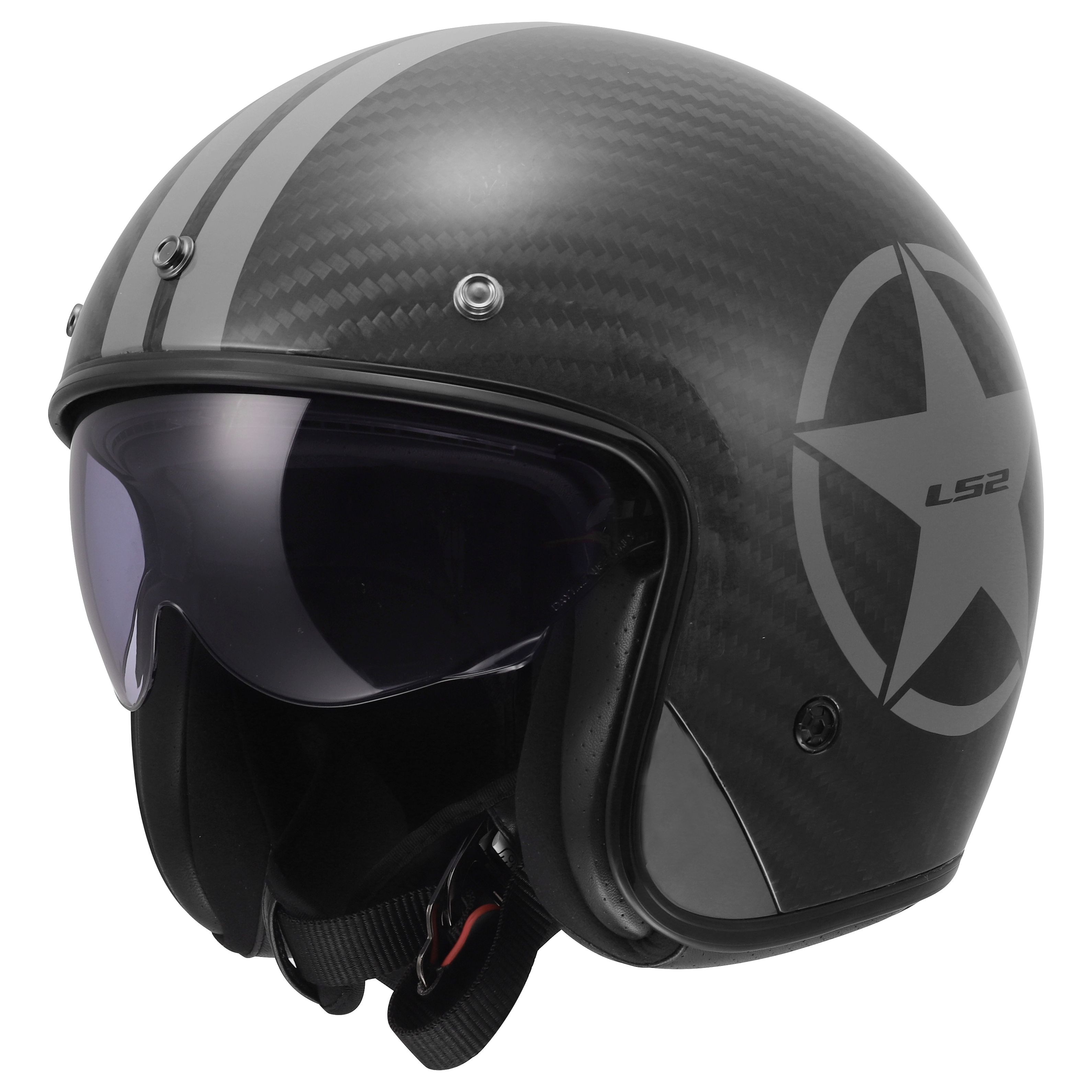 Карбонова мото каска за скутер / чопър LS2 OF601 Bob II Carbon Star - ECE 22.06