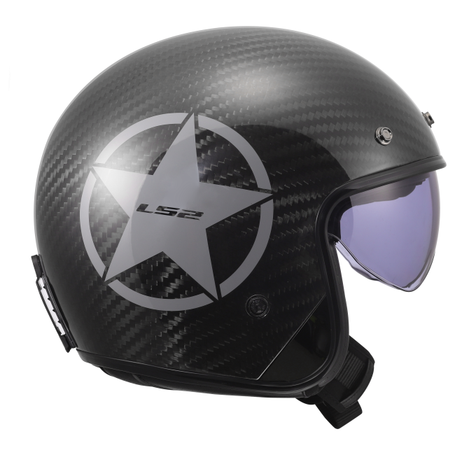 Карбонова мото каска за скутер / чопър LS2 OF601 Bob II Carbon Star - ECE 22.06